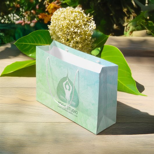 Yoga Studio Instructor Meditor Pose Bodhi Leaf Große Geschenktüte