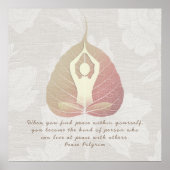 Yoga Studio Instructor Meditor Pose Bodhi Leaf Poster (Vorne)