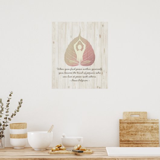 Yoga Studio Instructor Meditor Pose Bodhi Leaf Poster (Küche)