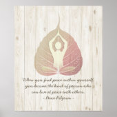 Yoga Studio Instructor Meditor Pose Bodhi Leaf Poster (Vorne)