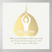 Yoga Studio Instructor Meditor Pose Bodhi Leaf Poster (Vorne)