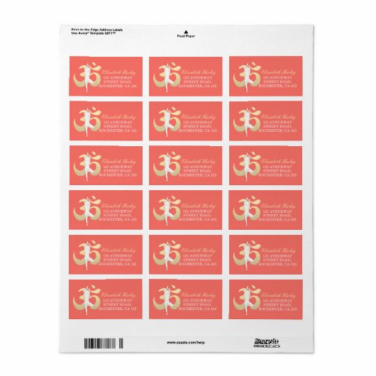 Yoga Studio Instructor Meditor Pose OM Symbol Adressaufkleber (Vorne)