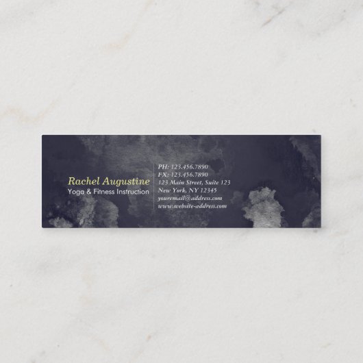 Yoga Studio Instructor Meditor Pose OM Symbol Mini Visitenkarte (Rückseite)