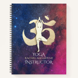 Yoga Studio Instructor Meditor Pose OM Symbol Notizblock