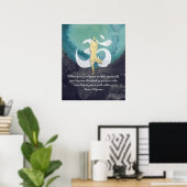 Yoga Studio Instructor Meditor Pose OM Symbol Poster (Heimbüro)