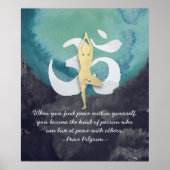 Yoga Studio Instructor Meditor Pose OM Symbol Poster (Vorne)