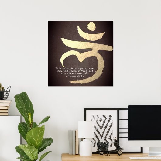 Yoga Studio Instructor Root Chakra Mantra LAM Zeic Poster (Heimbüro)