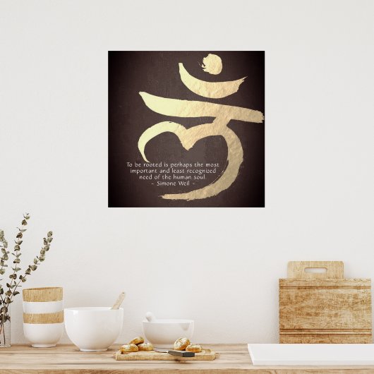Yoga Studio Instructor Root Chakra Mantra LAM Zeic Poster (Küche)