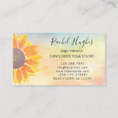 Yoga Studio Instructor Sunflower Visitenkarte (Vorderseite)