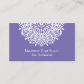Yoga Studio Lila Mandala Minimalistisch Visitenkarte (Vorderseite)