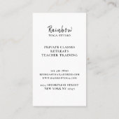 Yoga Studio Lila Visitenkarte (Rückseite)