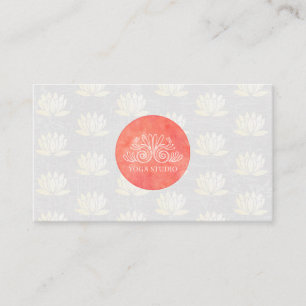 Yoga Studio Logo   Lotus Blume Muster Visitenkarte