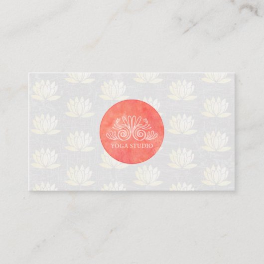 Yoga Studio Logo | Lotus Blume Muster Visitenkarte (Vorderseite)