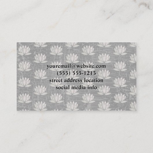 Yoga Studio Logo | Lotus Blume Muster Visitenkarte (Rückseite)