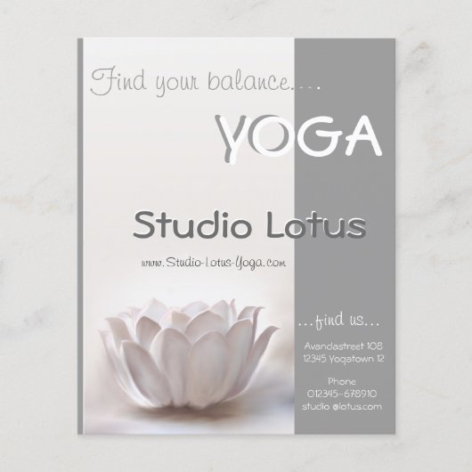Yoga Studio Lotus Merchandising Flyer (Vorne)