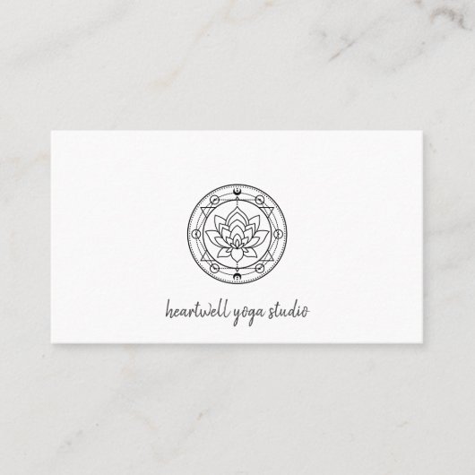 Yoga Studio Lotus Moon Business Card Visitenkarte (Vorderseite)