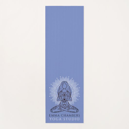 Yoga Studio Lotus Pose Blue Yogamatte (Vorderseite)