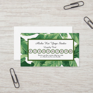 Yoga Studio Loyalty Card Tropische Palmen Visitenkarte