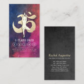 Yoga Studio Loyalty Class Pass Tree Pose OM Symbol Treuekarte (Vorne/Hinten)