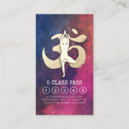 Yoga Studio Loyalty Class Pass Tree Pose OM Symbol Treuekarte