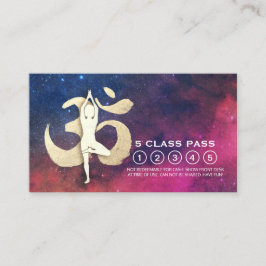 Yoga Studio Loyalty Class Pass Tree Pose OM Symbol Treuekarte