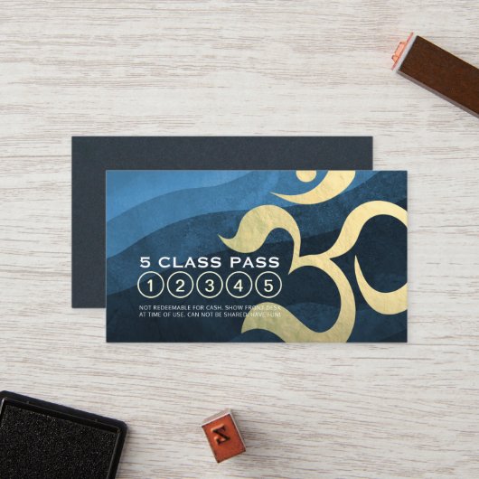 Yoga Studio Meditation Instructor 5 Class Pass OM Treuekarte (Vorderseite/Rückseite Beispiel)