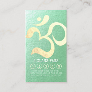Yoga Studio Meditation Instructor 5 Class Pass OM Treuekarte