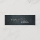 Yoga Studio Meditation Instructor Black Gold Tree Mini Visitenkarte (Rückseite)