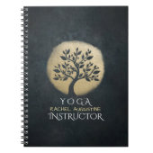 Yoga Studio Meditation Instructor Black Gold Tree Notizblock (Vorderseite)