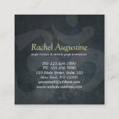 Yoga Studio Meditation Instructor Black Gold Tree Quadratische Visitenkarte (Rückseite)