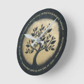 Yoga Studio Meditation Instructor Black Gold Tree Runde Wanduhr (Winkel)