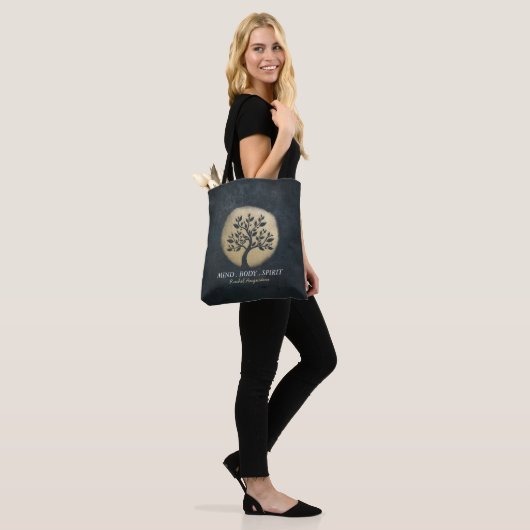 Yoga Studio Meditation Instructor Black Gold Tree Tasche (Am Model)