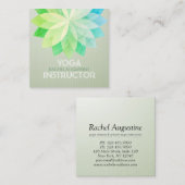 YOGA Studio Meditation Instructor Colorful Mandala Quadratische Visitenkarte (Vorne/Hinten)