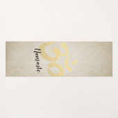 Yoga Studio Meditation Instructor Gold Om Symbol Yogamatte (Vorderseite (Horizontal))