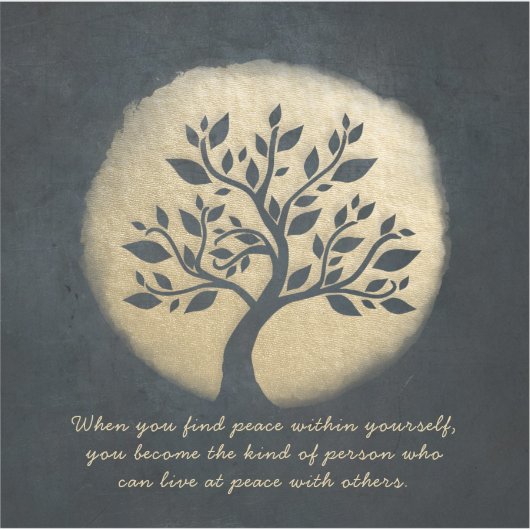 Yoga Studio Meditation Instructor Gold Tree Quotes Aufkleber (Vorderseite)
