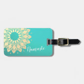 Yoga Studio Meditation Instructor Golden Mandala Gepäckanhänger (Vorderseite horizontal)