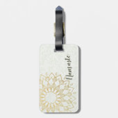 Yoga Studio Meditation Instructor Golden Mandala Gepäckanhänger (Rückseite vertikal)