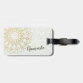 Yoga Studio Meditation Instructor Golden Mandala Gepäckanhänger (Rückseite horizontal)