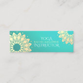 Yoga Studio Meditation Instructor Golden Mandala Mini Visitenkarte (Vorderseite)