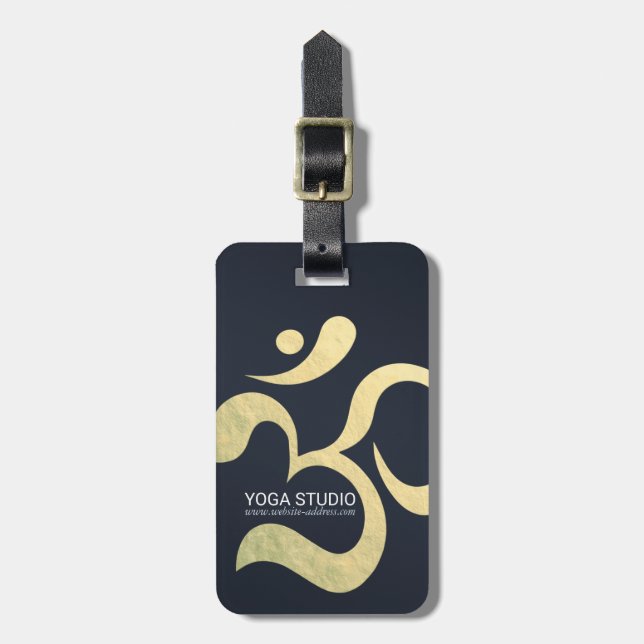 Yoga Studio Meditation Instructor Life Coach OM Gepäckanhänger (Vorderseite vertikal)
