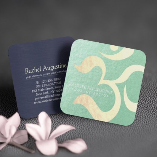 Yoga Studio Meditation Instructor Life Coach OM Quadratische Visitenkarte