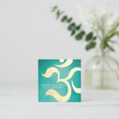 Yoga Studio Meditation Instructor Life Coach OM Quadratische Visitenkarte (Stehend Vorderseite)