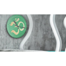 Yoga Studio Meditation Instructor Life Coach OM Runde Wanduhr