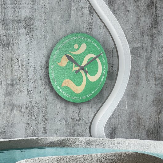 Yoga Studio Meditation Instructor Life Coach OM Runde Wanduhr
