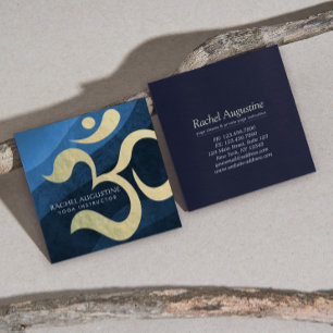 Yoga Studio Meditation Instructor Life Coach OM Sq Quadratische Visitenkarte