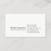 Yoga Studio Meditation Instructor Life Coach OM Visitenkarte (Rückseite)