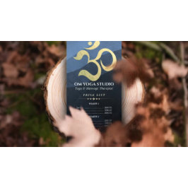 Yoga Studio Meditation Instructor Om Price List Ra Werbekarte