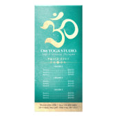 Yoga Studio Meditation Instructor Om Price List Werbekarte (Vorne)