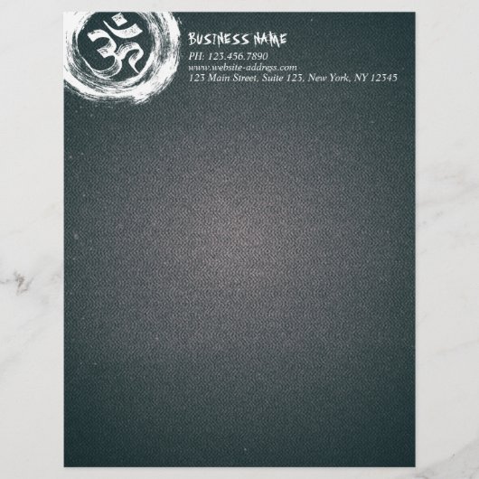 YOGA Studio Meditation Instructor OM & ZEN Symbole Briefbogen (Vorderseite)