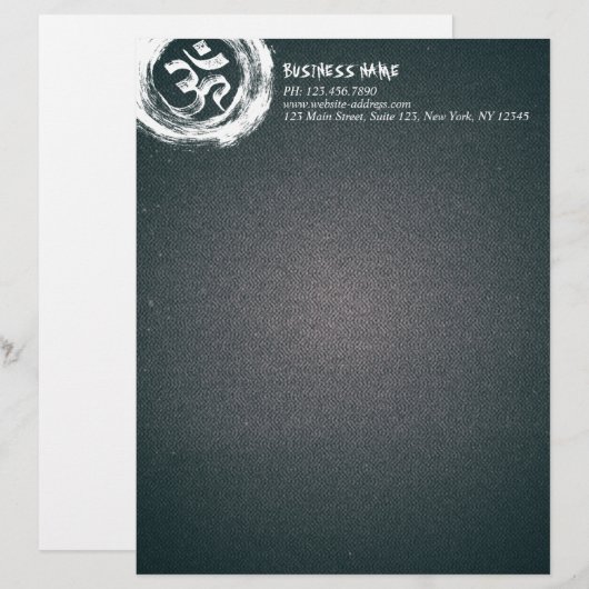 YOGA Studio Meditation Instructor OM & ZEN Symbole Briefbogen (Vorne/Hinten)
